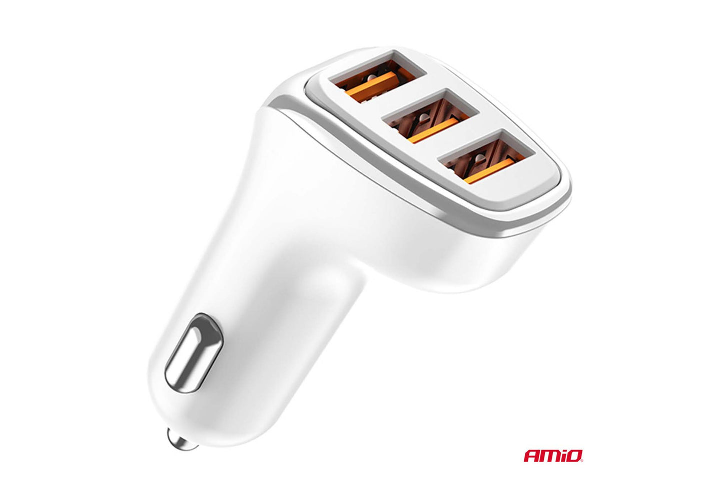 Incarcator auto Amio pentru bricheta cu 3 porturi USB, 12/24V, 15.5W, 3.1A