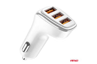 Incarcator auto Amio pentru bricheta cu 3 porturi USB, 12/24V, 15.5W, 3.1A