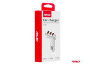 Incarcator auto Amio pentru bricheta cu 3 porturi USB, 12/24V, 15.5W, 3.1A