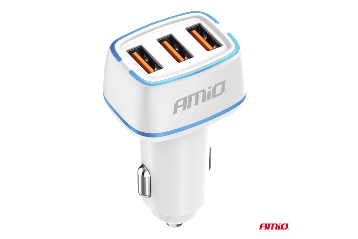 Incarcator auto Amio pentru bricheta cu 3 porturi USB, 12/24V, 30W, 3A