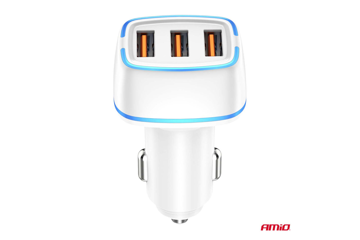 Incarcator auto Amio pentru bricheta cu 3 porturi USB, 12/24V, 30W, 3A