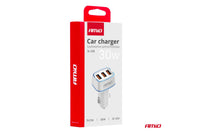 Incarcator auto Amio pentru bricheta cu 3 porturi USB, 12/24V, 30W, 3A