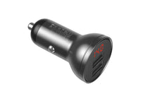 Baseus Car Charger with Digital Display and 2 USB Ports, 12-24V, 24W, 2.4A