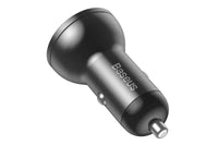 Baseus Car Charger with Digital Display and 2 USB Ports, 12-24V, 24W, 2.4A