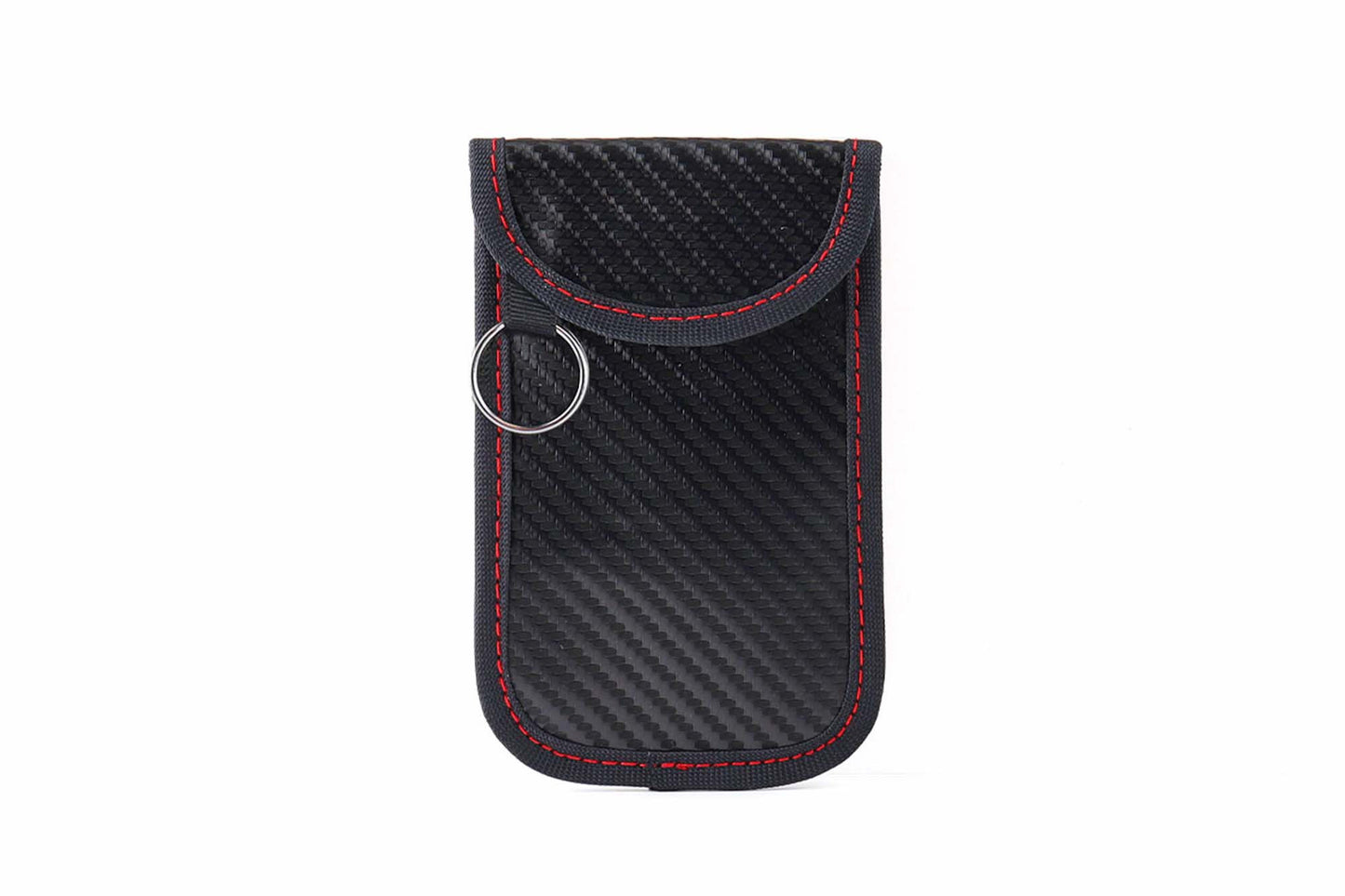 Husa de protectie Amio RFID pentru chei auto 80x130mm cu textura carbon