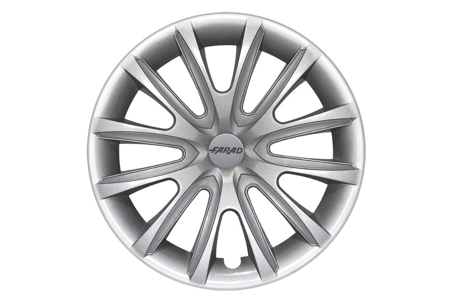 Capace roți Farad 15" model 240/15, gri cu dungi gri deschis și capace interioare, 4 bucăți.
