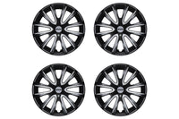 Capace roți Farad 16" model 240/16, negru lucios cu dungi gri deschis și capace interioare, 4 bucăți