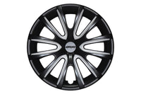 Capace roți Farad 16" model 240/16, negru lucios cu dungi gri deschis și capace interioare, 4 bucăți