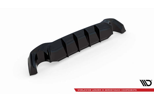 Diffuser Maxton Design versiunea 2 pentru bara spate ST a Ford Focus Estate (2018-), negru lucios