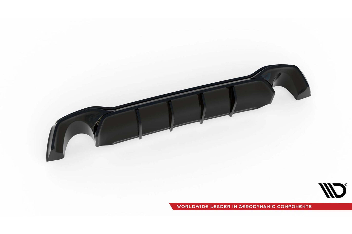 Diffuser Maxton Design versiunea 2 pentru bara spate ST a Ford Focus Estate (2018-), negru lucios