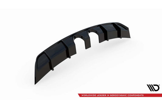 Difuser bara spate Maxton Design versiunea 3 pentru Volkswagen Scirocco R cu evacuari tip R32 (2011-2014), lac negru