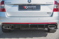 Maxton Design Diffuser for Skoda Octavia RS (2013-2019) rear bumper, gloss black