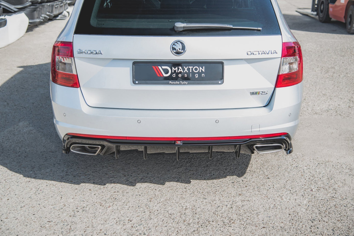 Maxton Design Diffuser for Skoda Octavia RS (2013-2019) rear bumper, gloss black