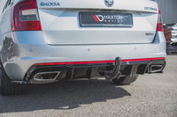 Maxton Design Rear Diffuser for Skoda Octavia RS (2013-2019) Bumper, Matte Black