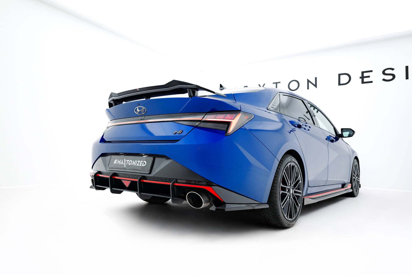 Maxton Design Street Pro diffuser pentru bara spate Hyundai Elantra N (2020-2023), negru mat