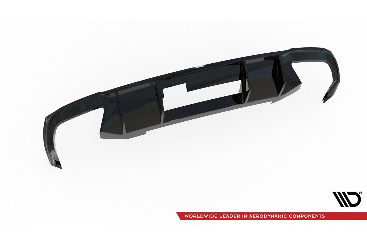 Rear diffuser Maxton Design for Skoda Octavia hatchback, station wagon (2013‑2019) RS bumper, gloss black