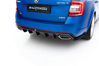 Rear diffuser Maxton Design for Skoda Octavia hatchback, station wagon (2013‑2019) RS bumper, gloss black