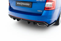 Rear diffuser Maxton Design for Skoda Octavia hatchback, station wagon (2013‑2019) RS bumper, gloss black