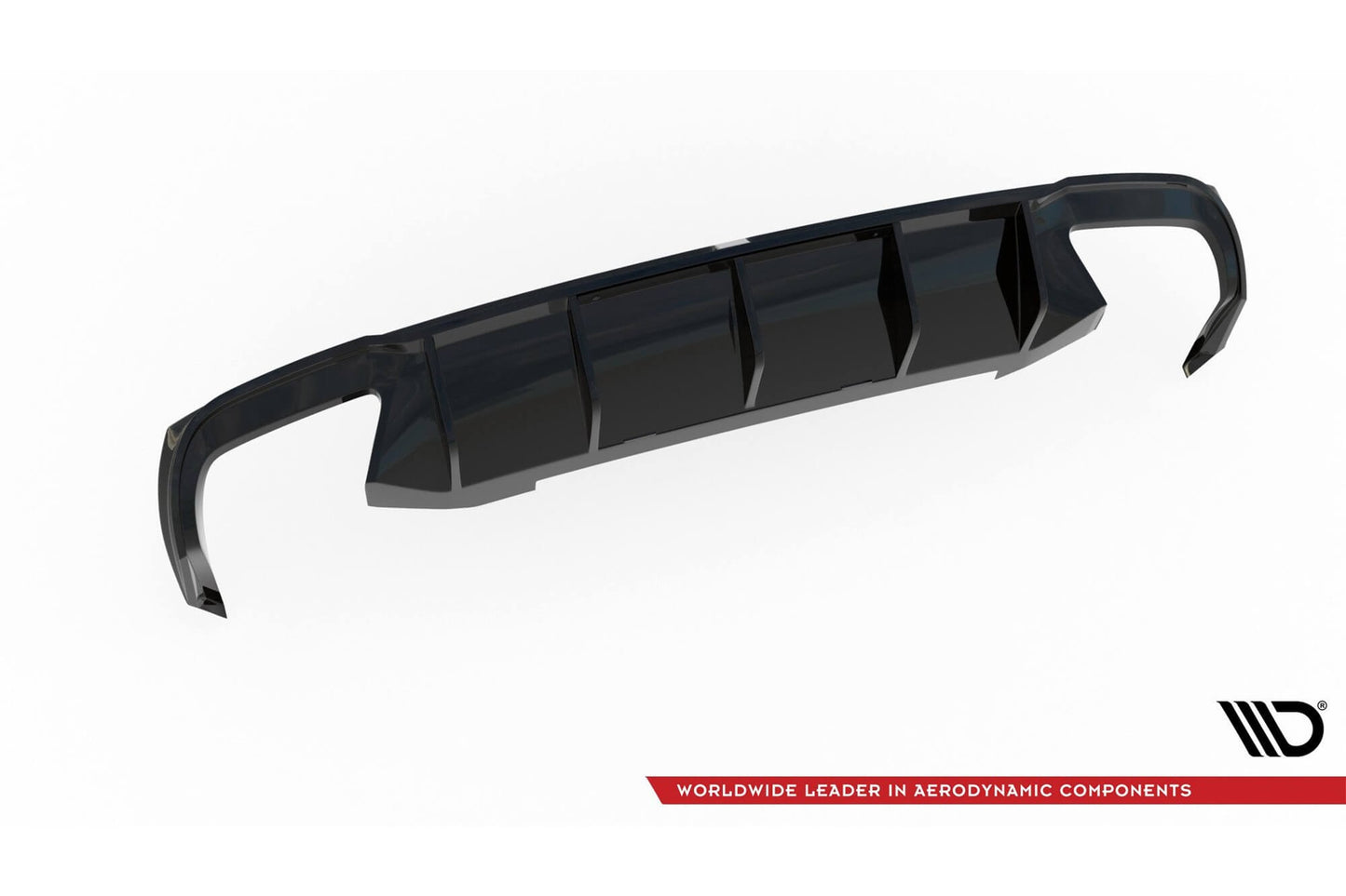 Rear diffuser Maxton Design for Skoda Octavia hatchback, station wagon (2013‑2019) RS bumper, gloss black
