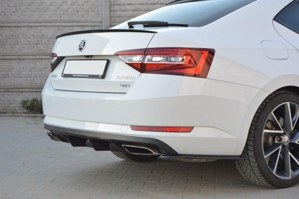 Maxton Design diffuser insert for Skoda Superb III hatchback, station wagon (2015-2019), matte black