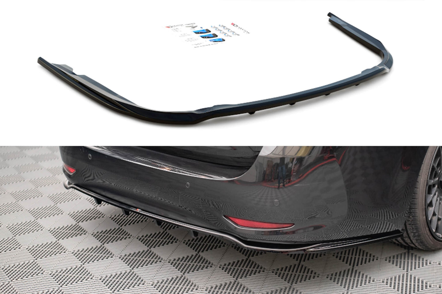 Maxton Design inserție difuzor bară spate pentru Toyota Avensis (2015-2018), negru lucios