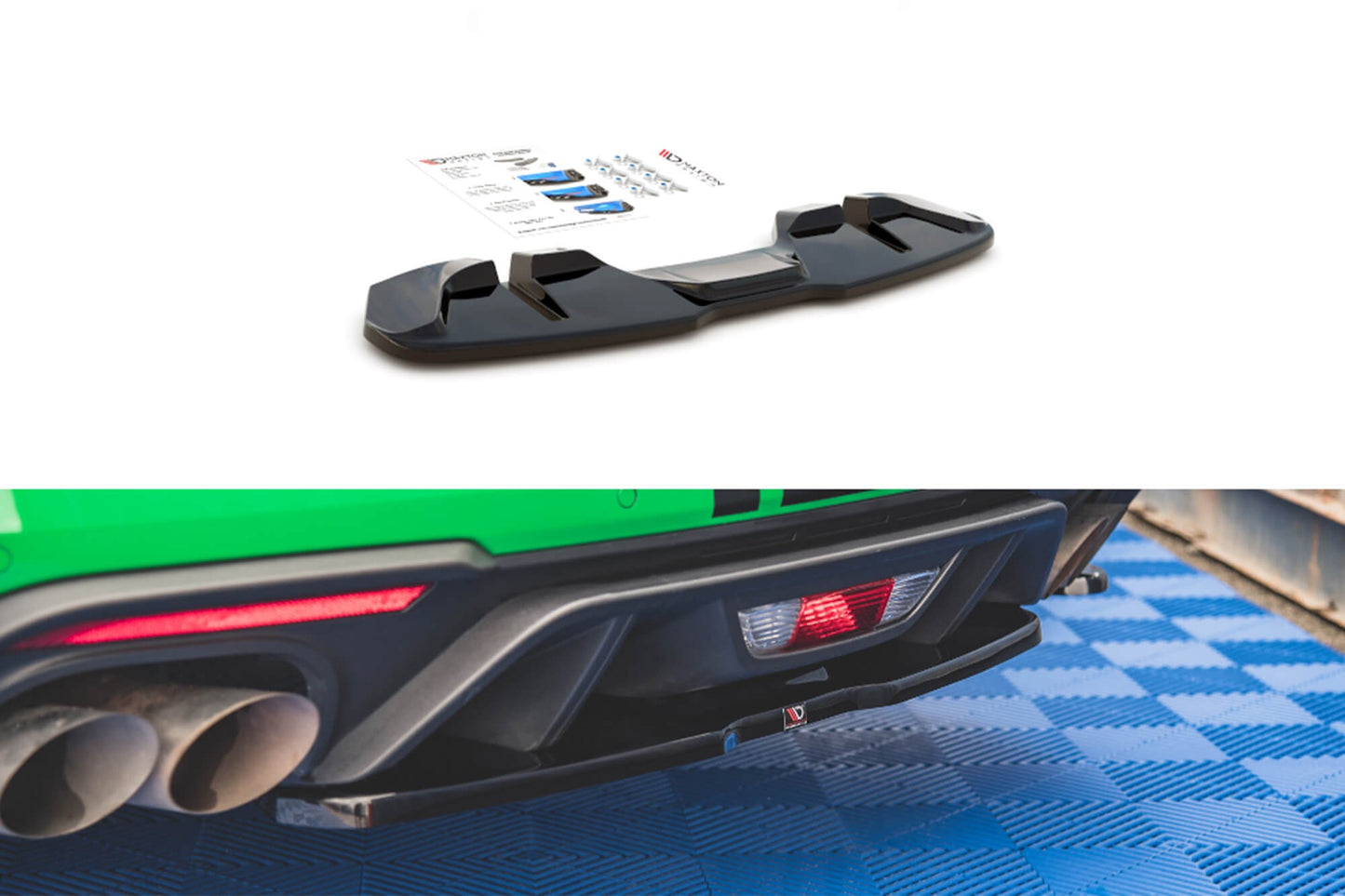 Maxton Design insert diffuser bara spate GT pentru Ford Mustang dupa 2017, negru mat