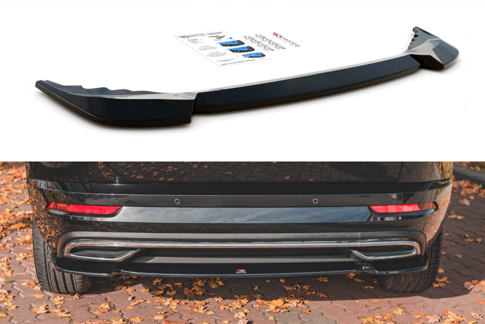 Maxton Design insert difuser spate Sportline pentru Skoda Karoq (dupa 2017), negru mat