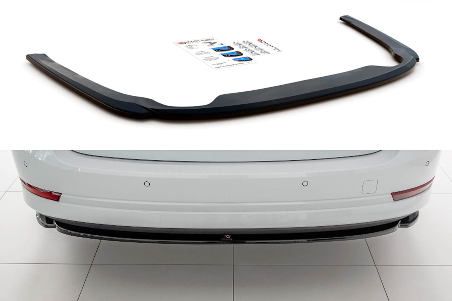 Aditiv Maxton Design pentru bara spate standard a Skoda Octavia (dupa 2019), lac negru