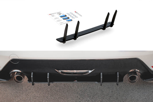 Insert difuser bara spate tip Racing Maxton Design pentru Toyota Yaris (dupa 2020), negru mat