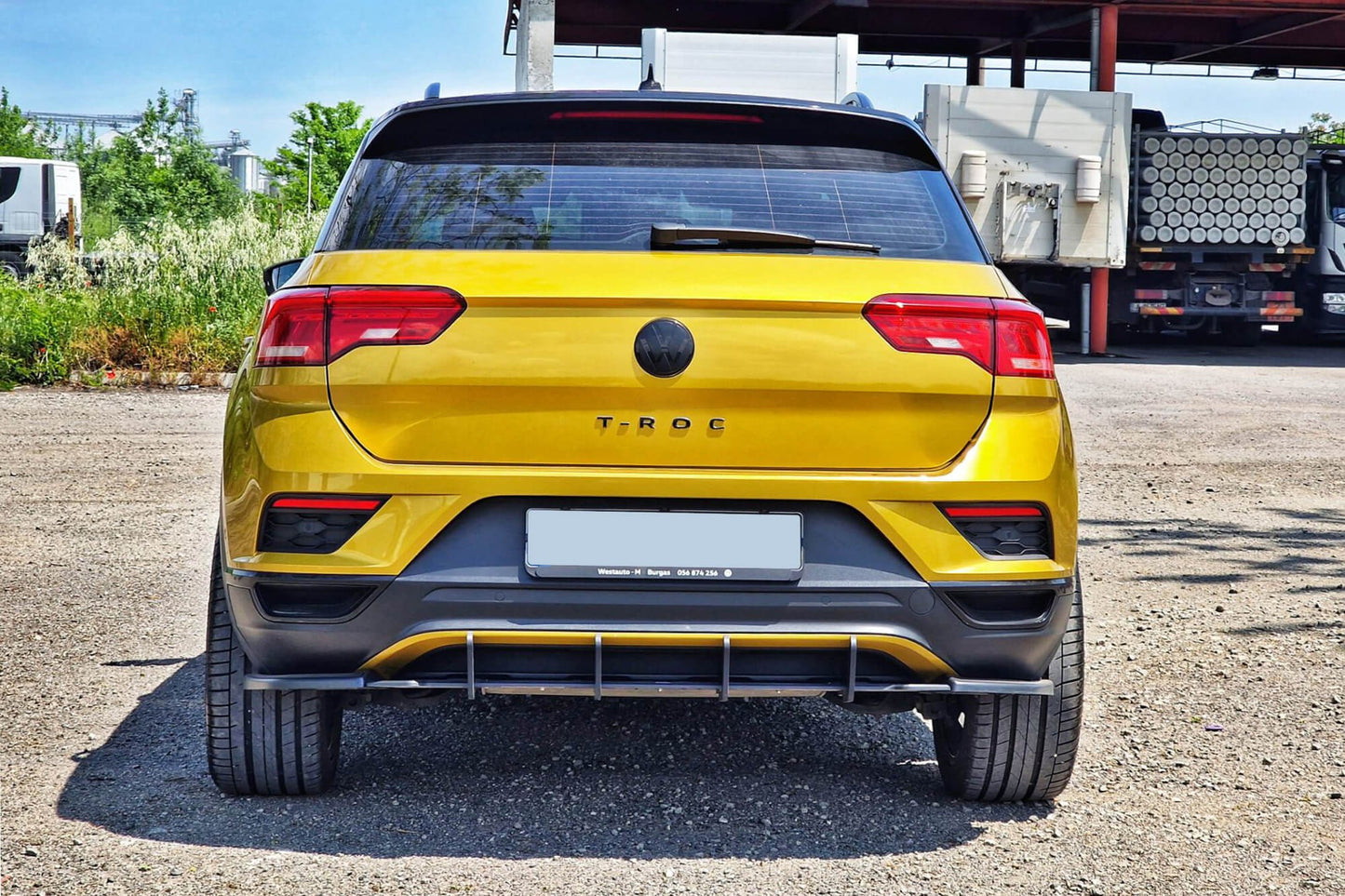 Insert difuser bara spate Maxton Design Street Pro pentru VW T-Roc (dupa 2017), negru mat