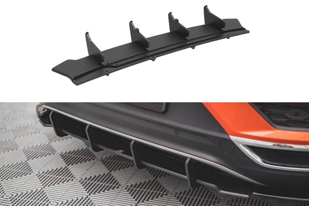 Insert difuser bara spate Maxton Design Street Pro pentru VW T-Roc (dupa 2017), negru mat