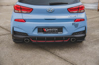 Difuser Maxton Design versiunea 2 tip Racing, inserție pentru bara spate a Hyundai i30 hatchback (2017-), negru mat