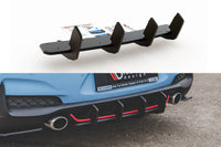 Difuser Maxton Design versiunea 2 tip Racing, inserție pentru bara spate a Hyundai i30 hatchback (2017-), negru mat