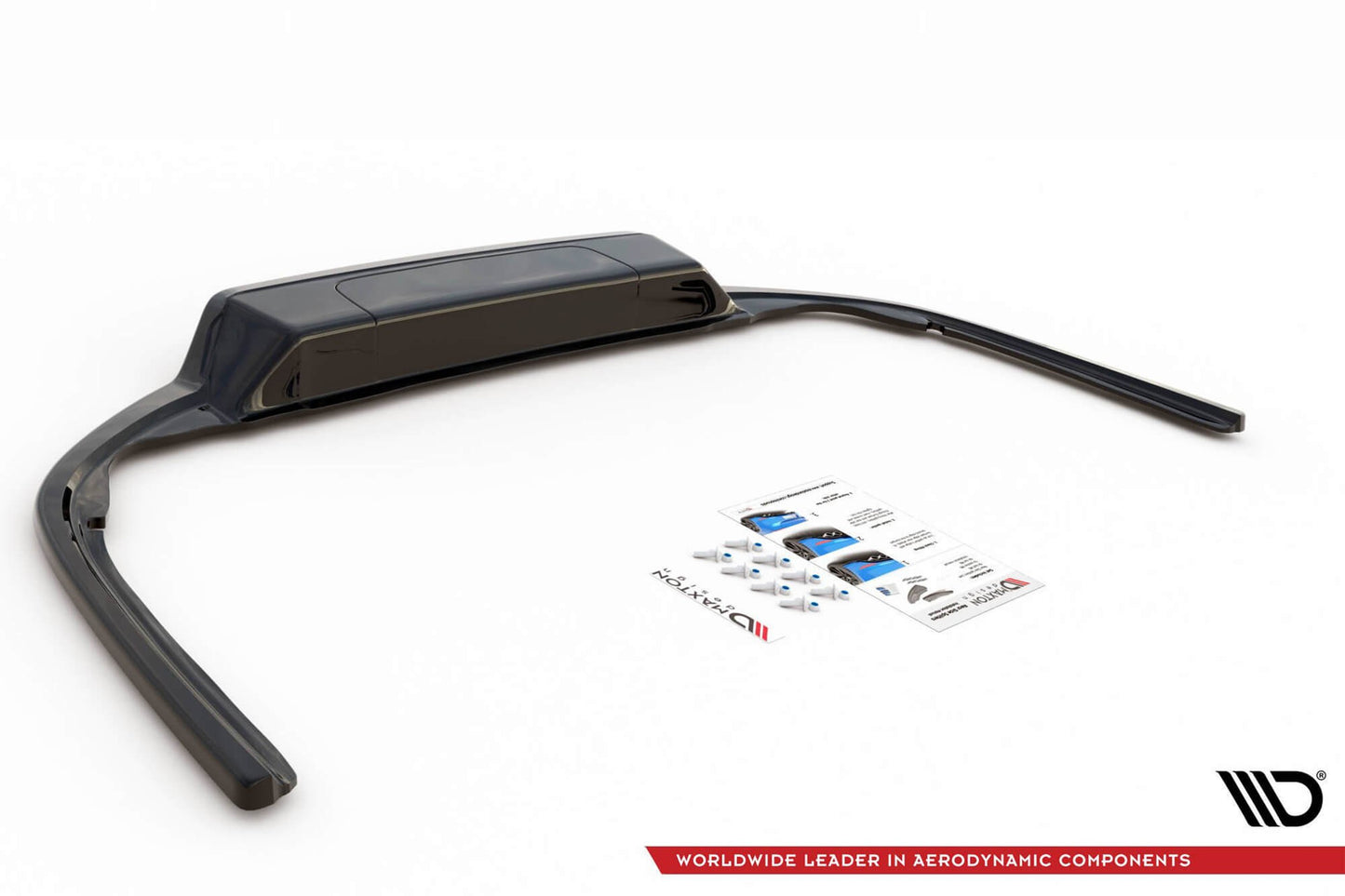 Add-on Maxton Design cu nervuri verticale pentru difuser, pentru bara spate standard a VW Passat B8 (dupa 2014), lac negru