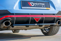 Difuser Maxton Design, inserție cu nervuri verticale pentru bara spate a Hyundai i30 Fastback (2017-), negru lac