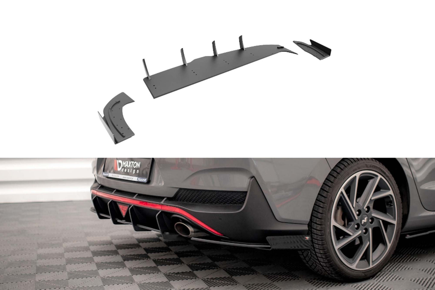 Difuser Maxton Design Street Pro pentru Hyundai i30 Fastback N-Line (2020-), negru mat