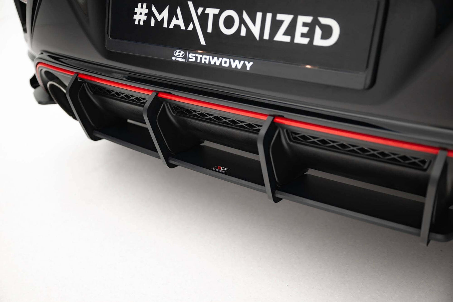 Difuser Maxton Design Street Pro, inserție pentru Hyundai Veloster N (2018-2022), negru mat