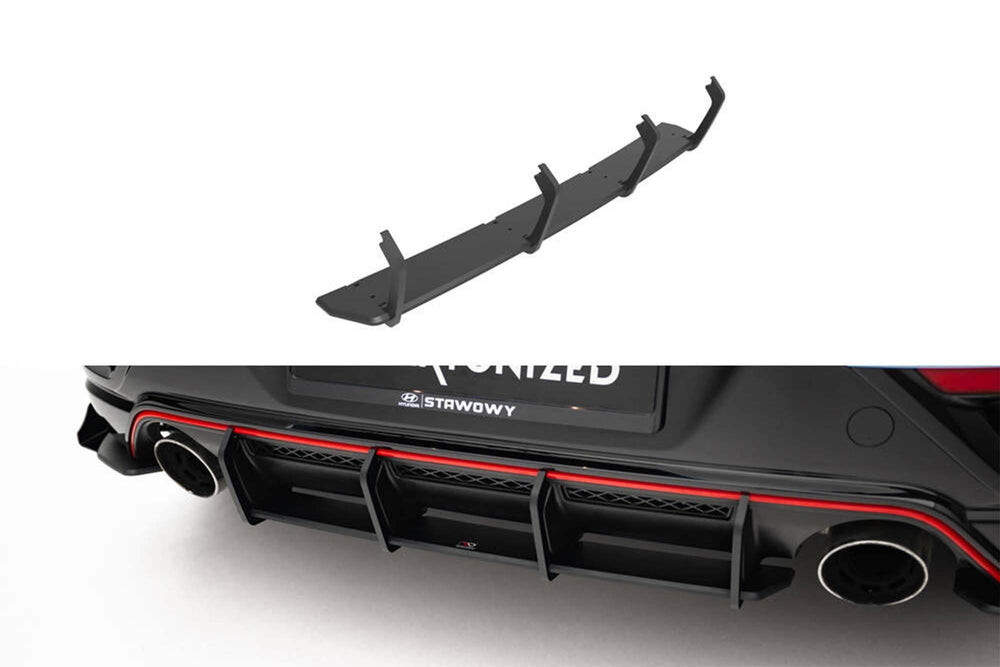Difuser Maxton Design Street Pro, inserție pentru Hyundai Veloster N (2018-2022), negru mat