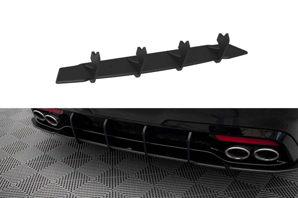 Maxton Design versiune 1 difuzor insert pentru Kia Stinger GT-Line (2017-2023), negru mat