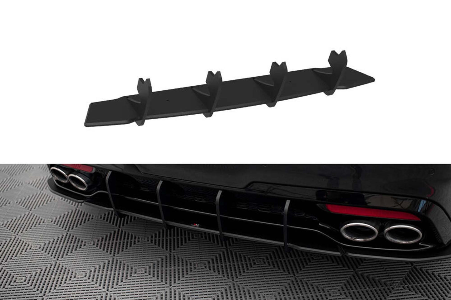 Maxton Design versiune 1 difuzor insert pentru Kia Stinger GT-Line (2017-2023), negru mat