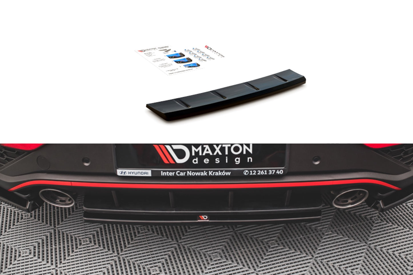 Difuser Maxton Design pentru Hyundai i30 hatchback N-Line (2020-), negru mat