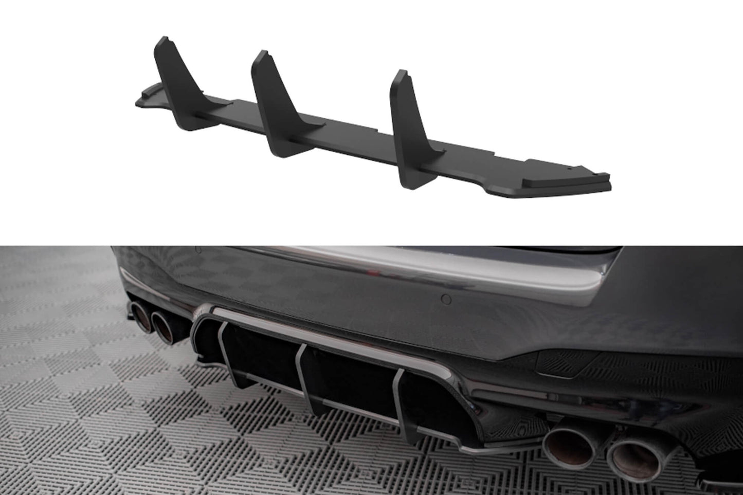 Maxton Design insertii diffuser pentru BMW M5 F90 (2017-2020), negru mat