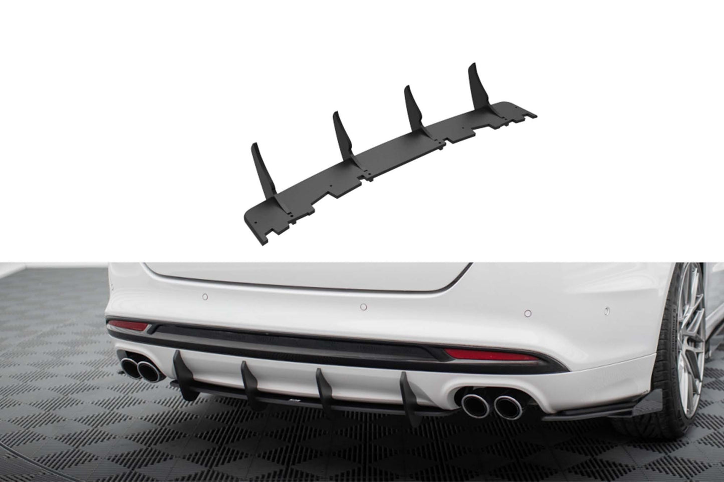 Insertie difuser Maxton Design pentru Ford Mondeo Sport (2019-2022), Fusion Sport (2019-2020), negru mat