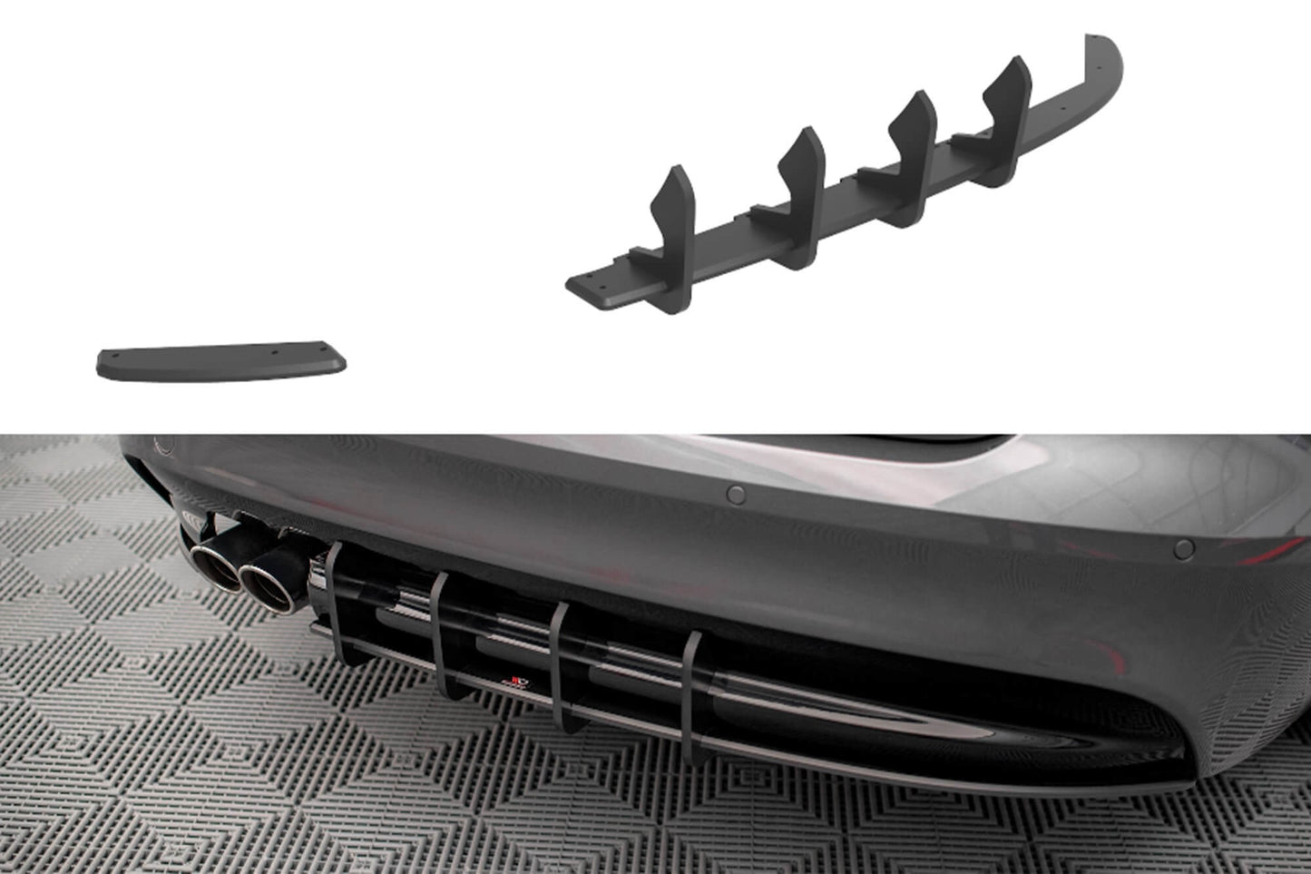 Inserție difuser Maxton Design pentru Jaguar XF R-Sport (2015-2020), negru mat
