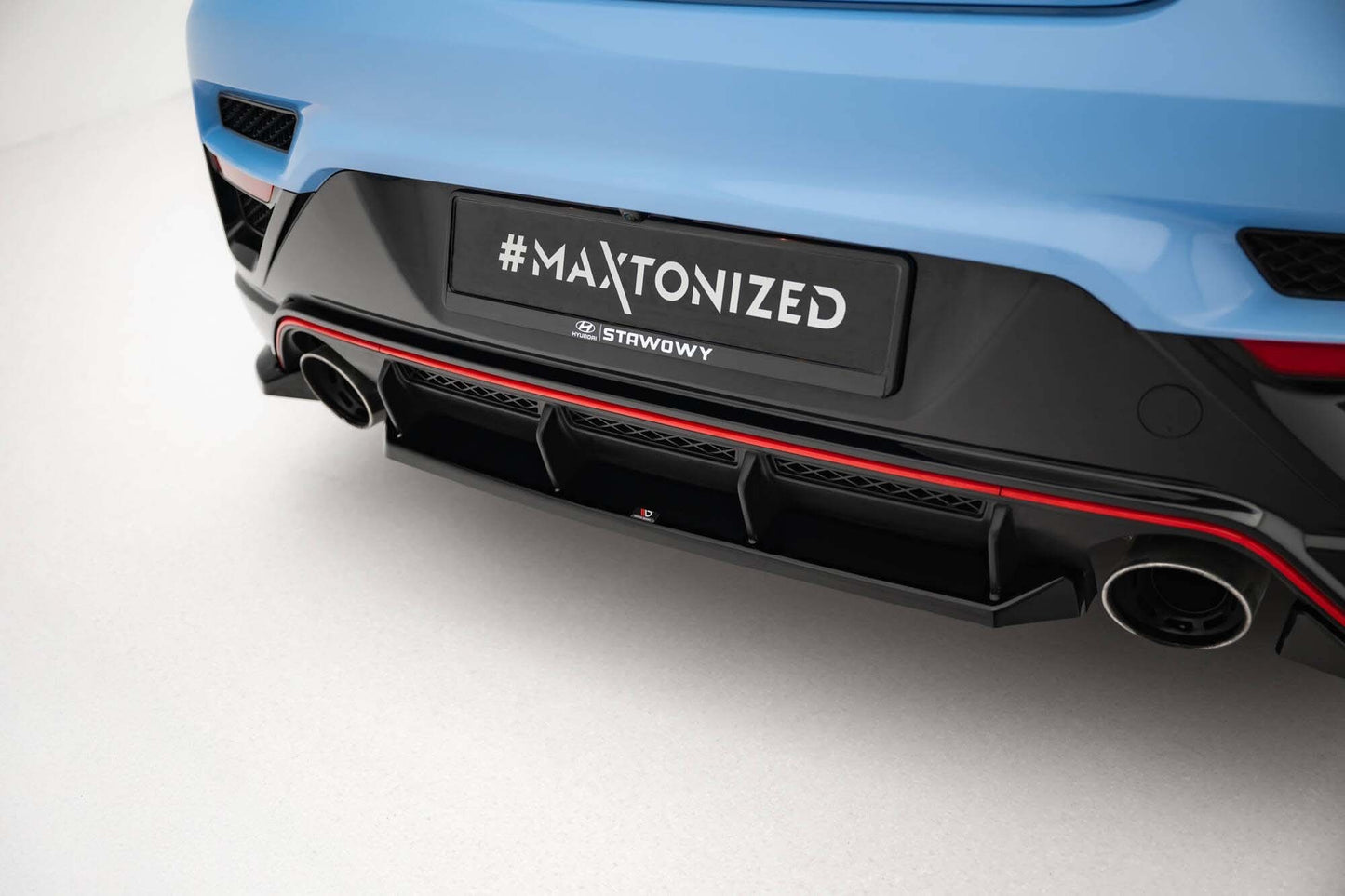 Extensii bara spate Maxton Design pentru Hyundai Veloster N (2018-2022), negru lac
