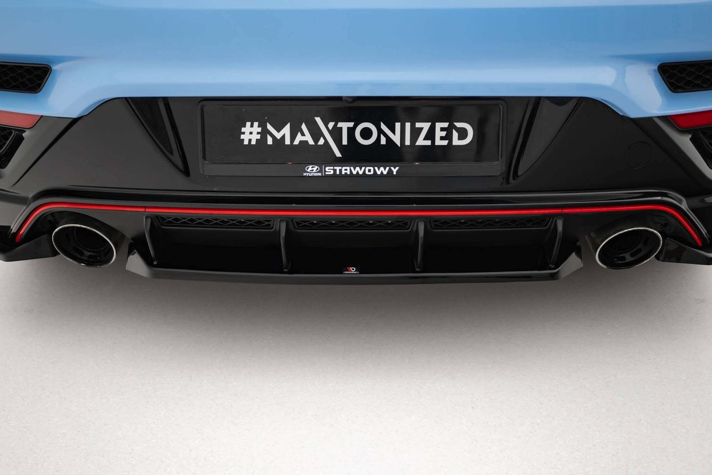 Extensii bara spate Maxton Design pentru Hyundai Veloster N (2018-2022), negru lac