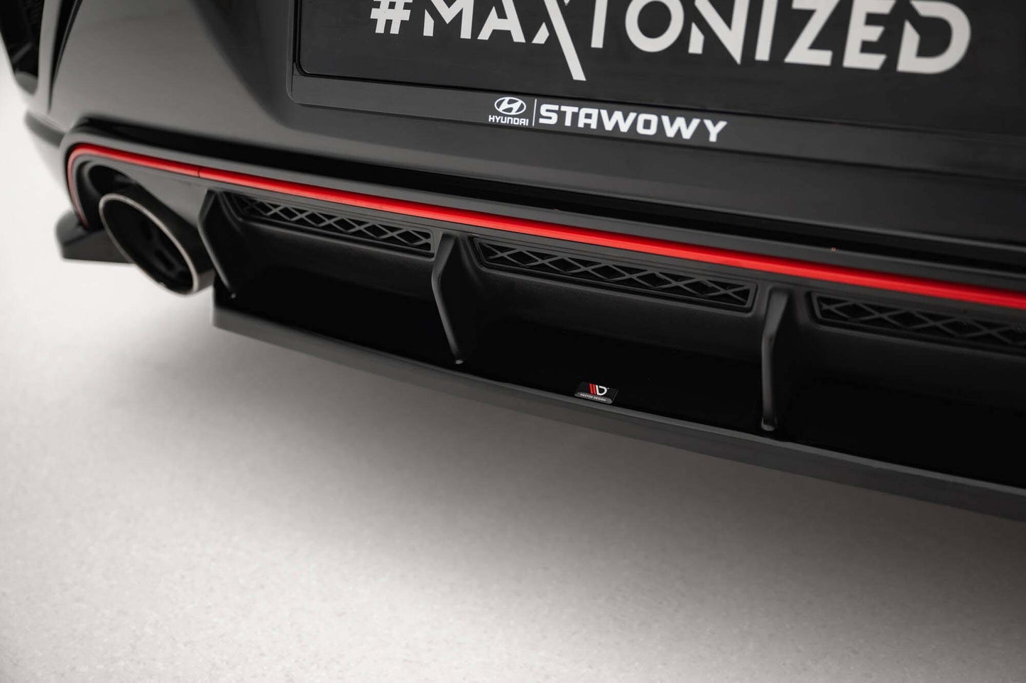 Extensii bara spate Maxton Design pentru Hyundai Veloster N (2018-2022), negru lac
