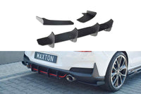 Difuser Maxton Design, inserții pentru bara spate a Hyundai i30 hatchback (2017-), negru mat