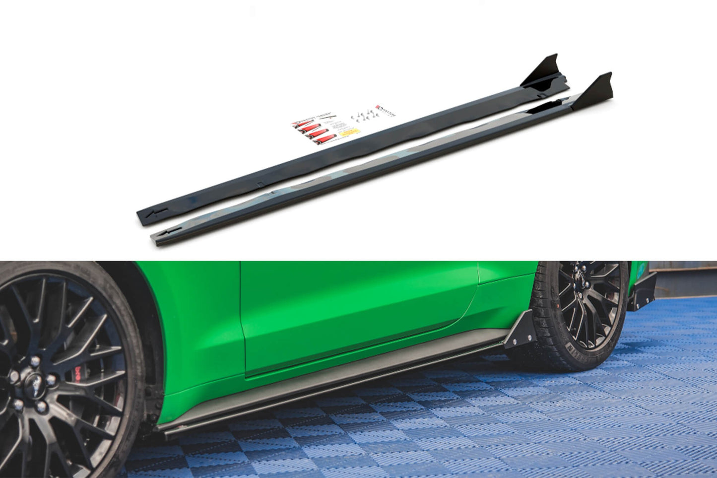 Maxton Design insertii praguri tip GT pentru Ford Mustang dupa 2017, negru mat