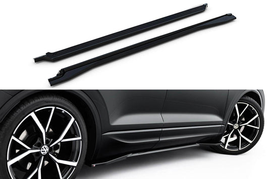 Maxton Design inserturi praguri R‑Line pentru Volkswagen Touareg Mk3 Facelift (dupa 2023), negru lacuit
